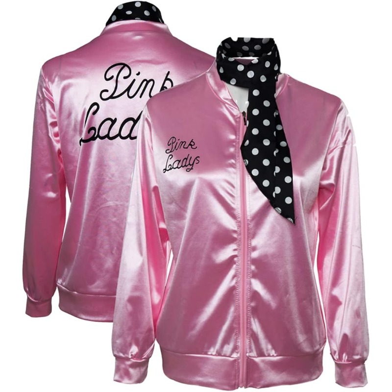 Women'S Accessories In The 1950S - Jaket dan Syal Satin Merah Muda
