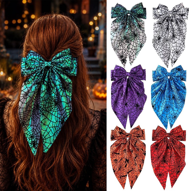Women'S Emo Accessories - Jepit Rambut Pita Jaring Laba-laba Halloween,