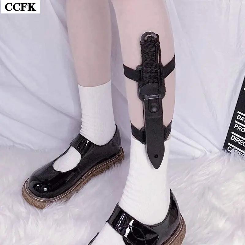 Women'S Emo Accessories - Goth cincin kaki Kawaii pelindung pisau
