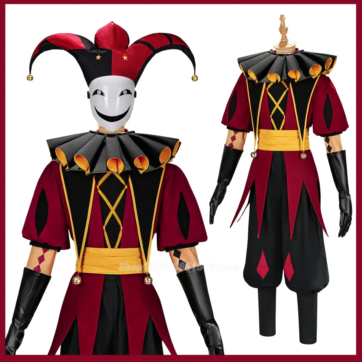 Kostum Cosplay Pierrot Harlequ - Women'S Red Accessories ulasan dan harga
