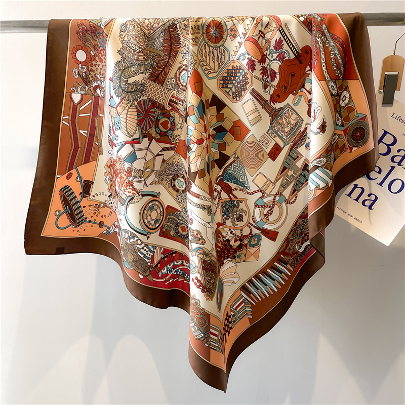 Syal Sutra Twill Kotak-kotak B - Silk Scarf Square ulasan dan harga