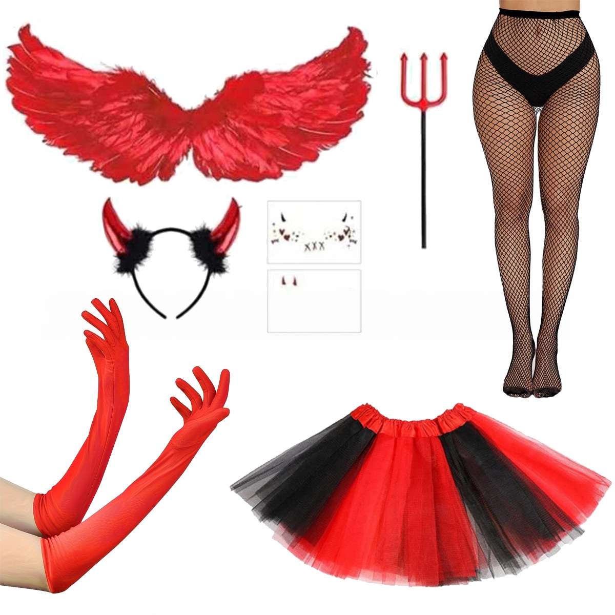 Kostum Cosplay Halloween Setel - Women'S Red Accessories ulasan dan harga