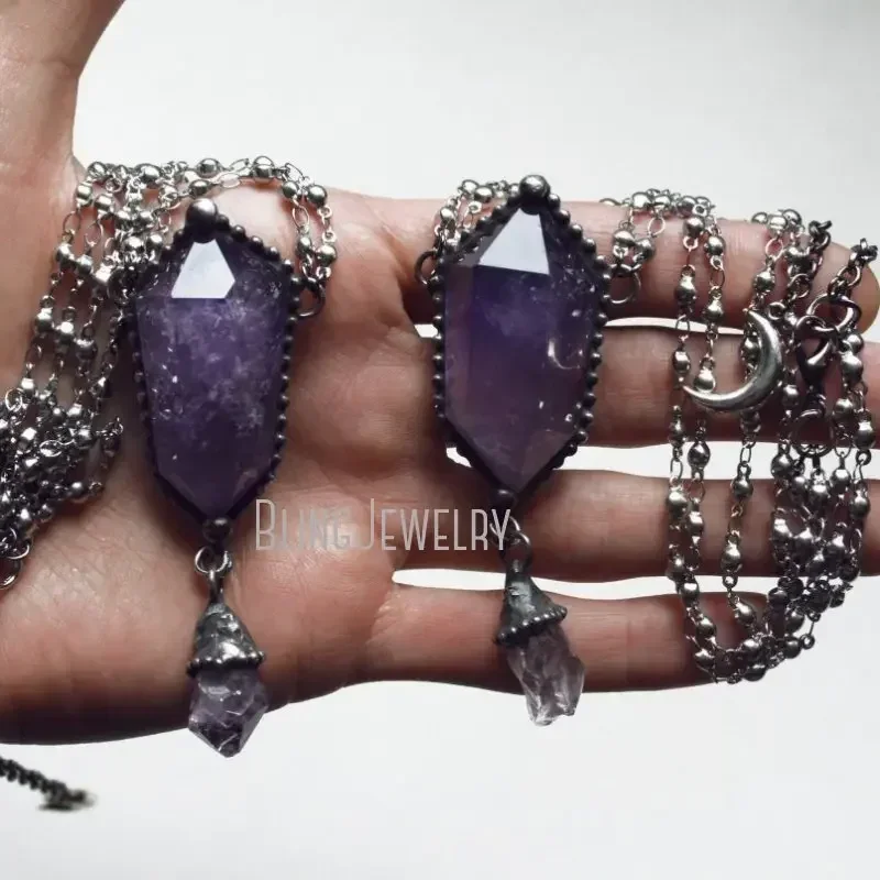 10pcs Kalung Kristal Amethyst  - Women'S Emo Accessories ulasan dan harga