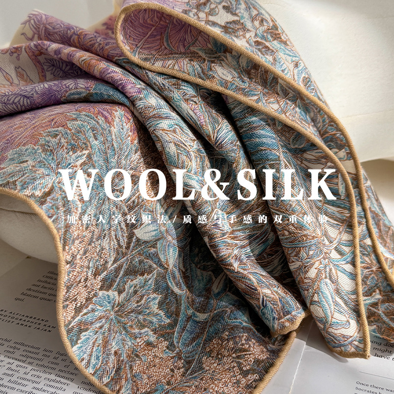 Syal Wol Sutra Wanita Foulard  - Women Accessories Sale ulasan dan harga