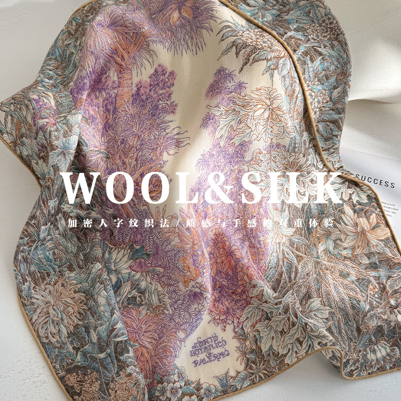Syal Wol Sutra Wanita Foulard  - Women Accessories Sale ulasan dan harga